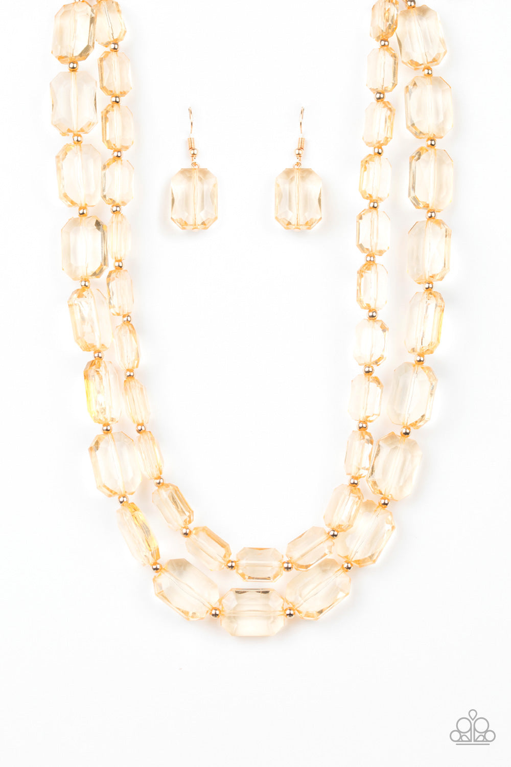 Ice Bank Gold Acrylic Necklace