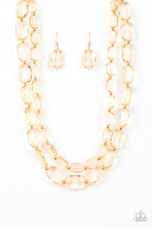 Ice Bank Gold Acrylic Necklace