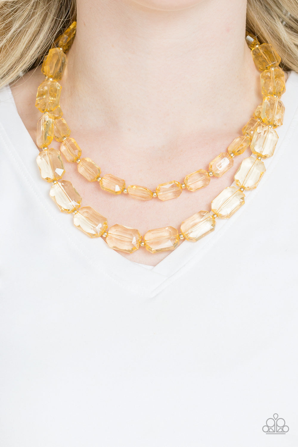 Ice Bank Gold Acrylic Necklace