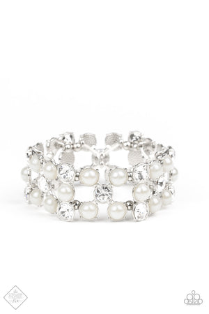 Diamonds and Debutantes White Bracelet